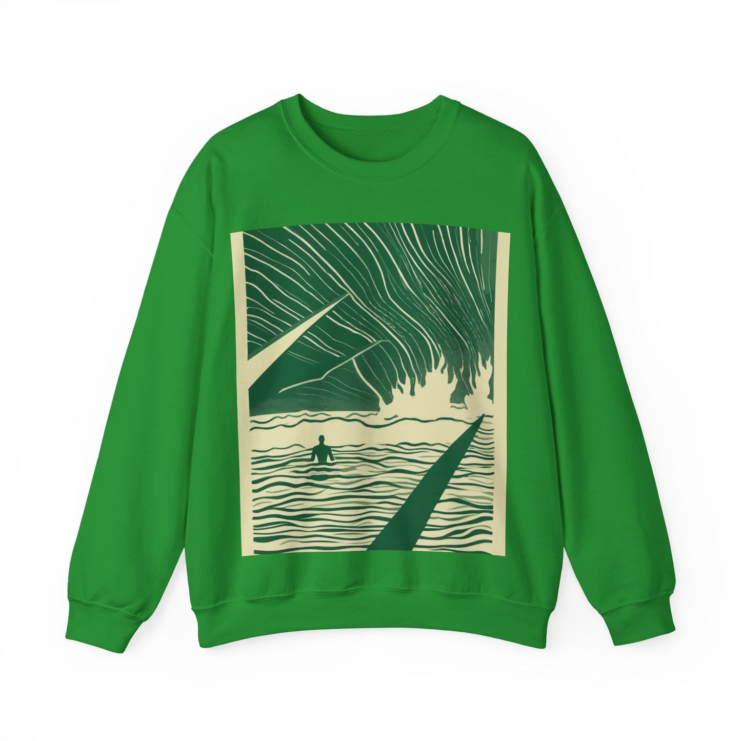 boostlete-mile-by-mile-icon-swimmer-motion-isometric-0078 — Unisex Heavy Blend Crewneck Sweatshirt (Gildan)