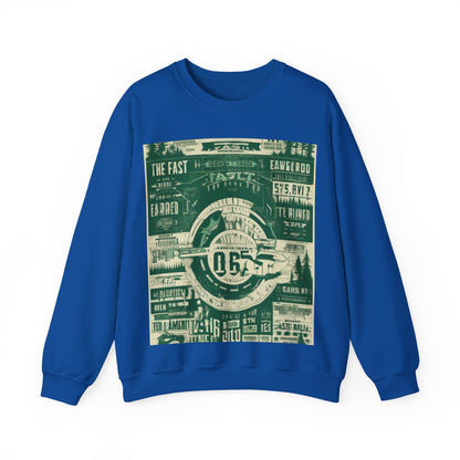 boostlete-mile-by-mile-type-fast-is-earned-big-blueprint-0041 — Unisex Heavy Blend Crewneck Sweatshirt (Gildan)