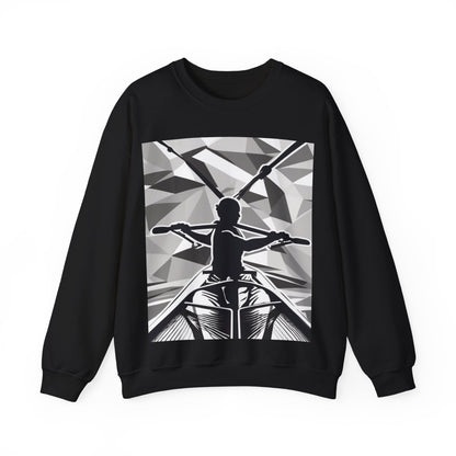 boostlete-am-crew-scene-rower-outline-geometric-0060 — Unisex Heavy Blend Crewneck Sweatshirt (Gildan)