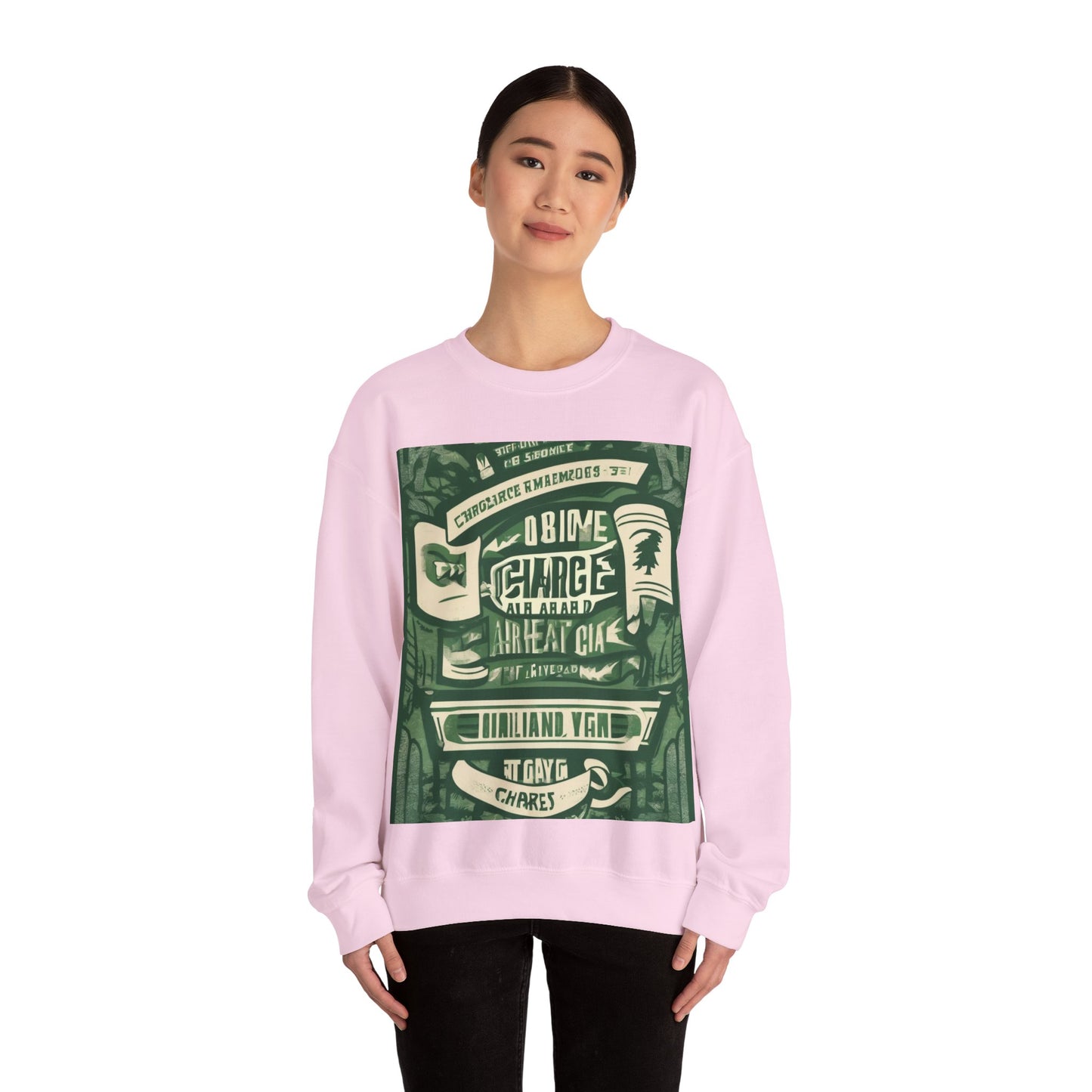 boostlete-am-crew-type-charge-ahead-banner-paper-0965 — Unisex Heavy Blend Crewneck (G18000)