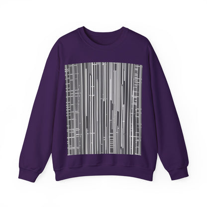 boostlete-boost-mode-pattern-barcode-blueprint-0463 — Unisex Heavy Blend Crewneck (G18000)