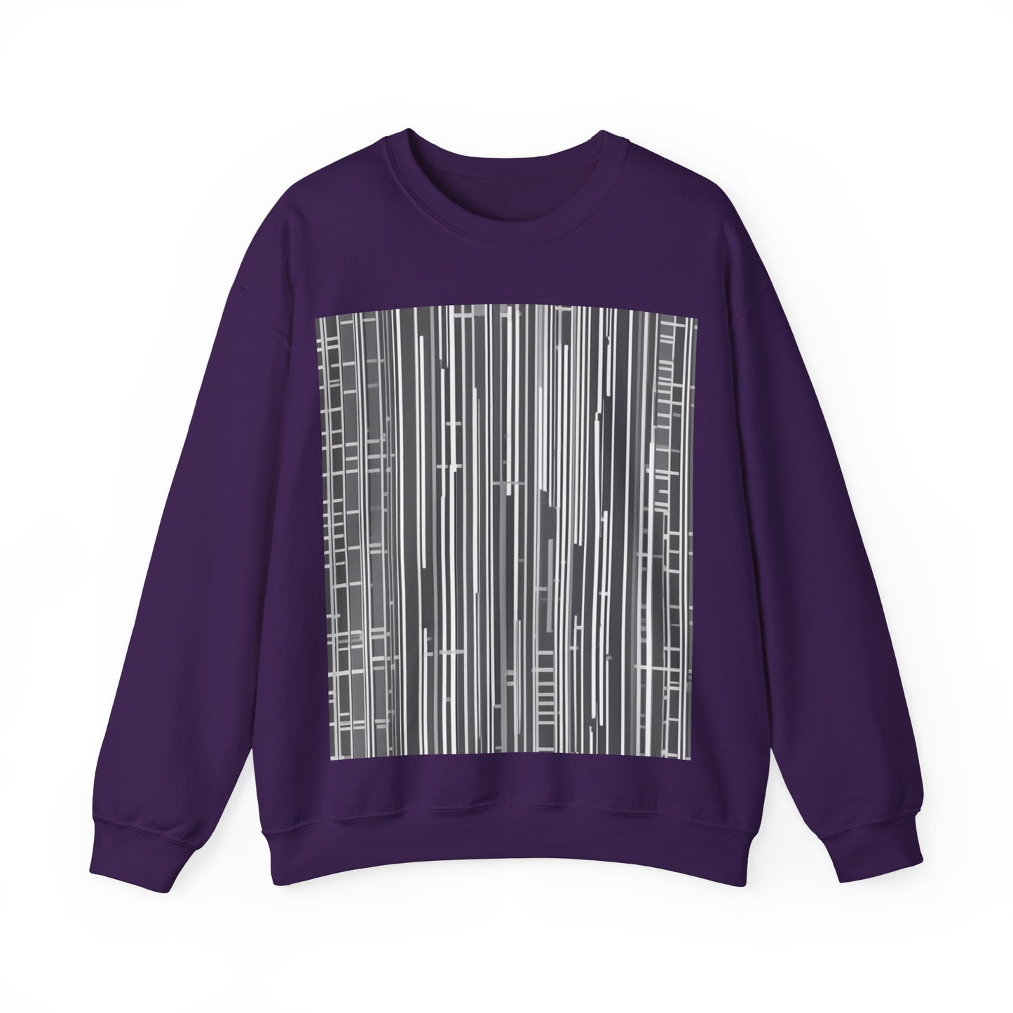 boostlete-boost-mode-pattern-barcode-blueprint-0463 — Unisex Heavy Blend Crewneck (G18000)