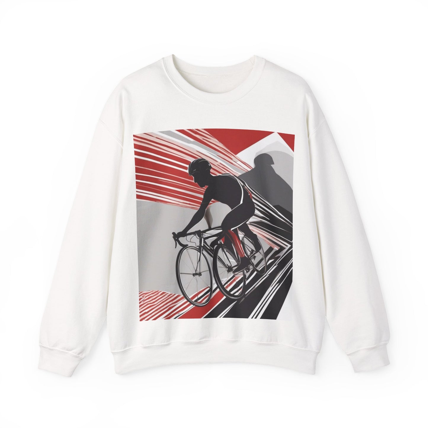 boostlete-boost-mode-scene-cyclist-speed-geometric-0208 — Unisex Heavy Blend Crewneck Sweatshirt (Gildan)