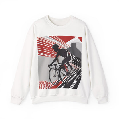 boostlete-boost-mode-scene-cyclist-speed-geometric-0208 — Unisex Heavy Blend Crewneck Sweatshirt (Gildan)