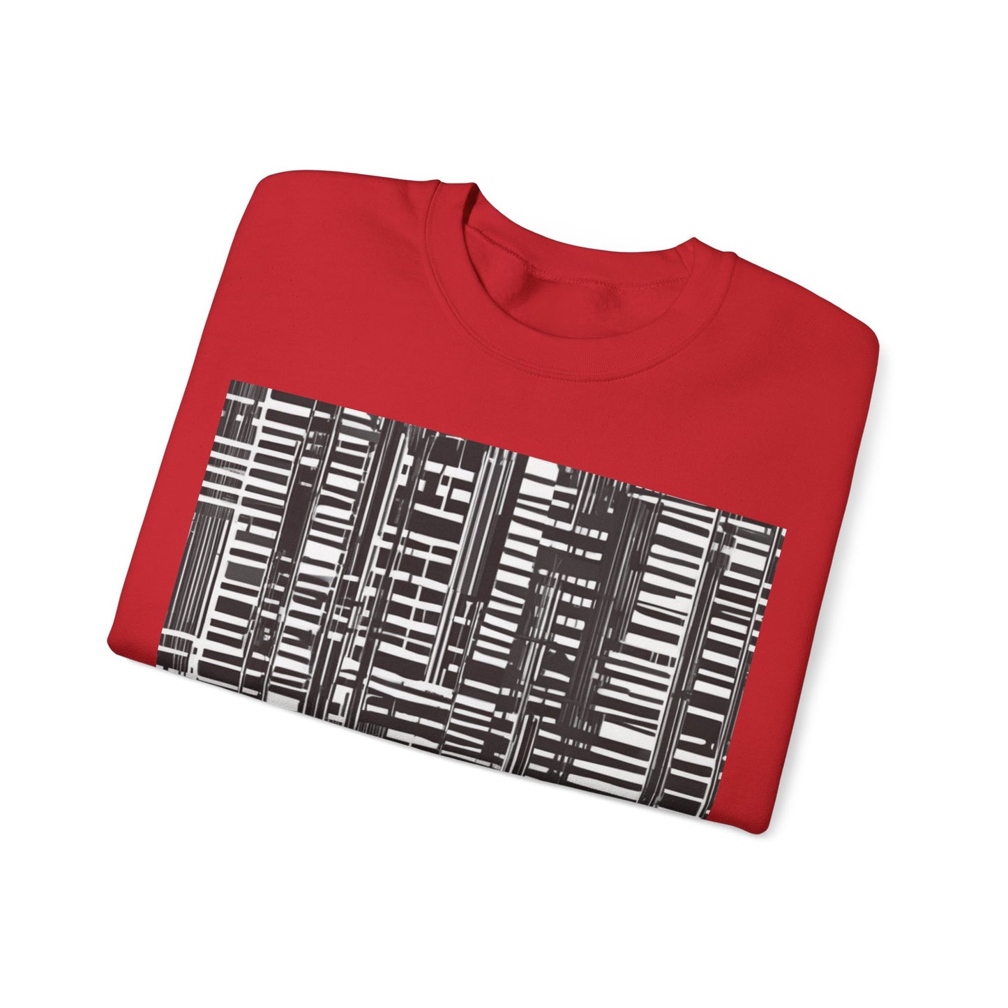 boostlete-iron-intent-pattern-barcode-line-art-0599 — Unisex Heavy Blend Crewneck (G18000)