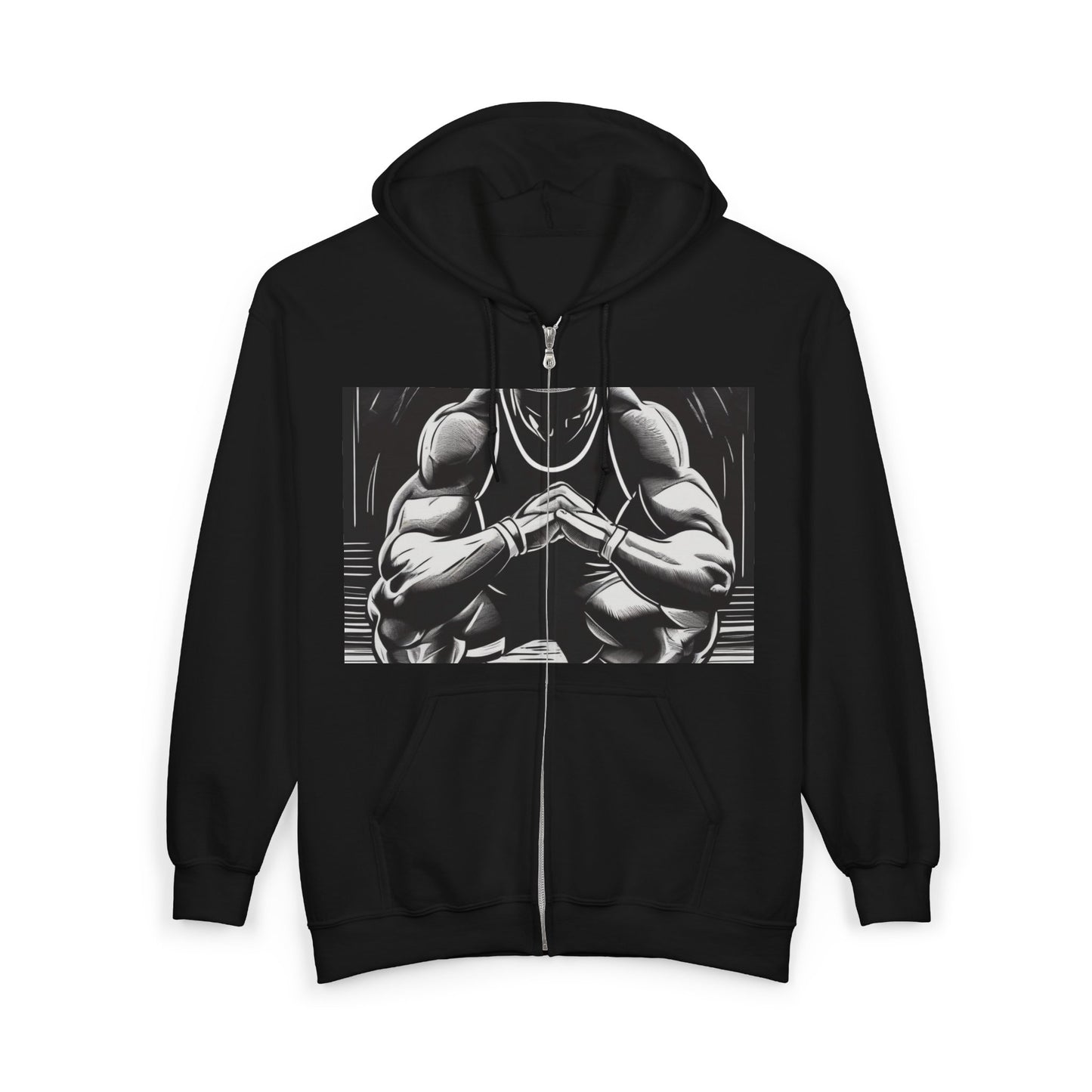 boostlete-pr-season-scene-athlete-outline-athletic-0144 — Unisex Heavy Blend Full-Zip Hooded Sweatshirt