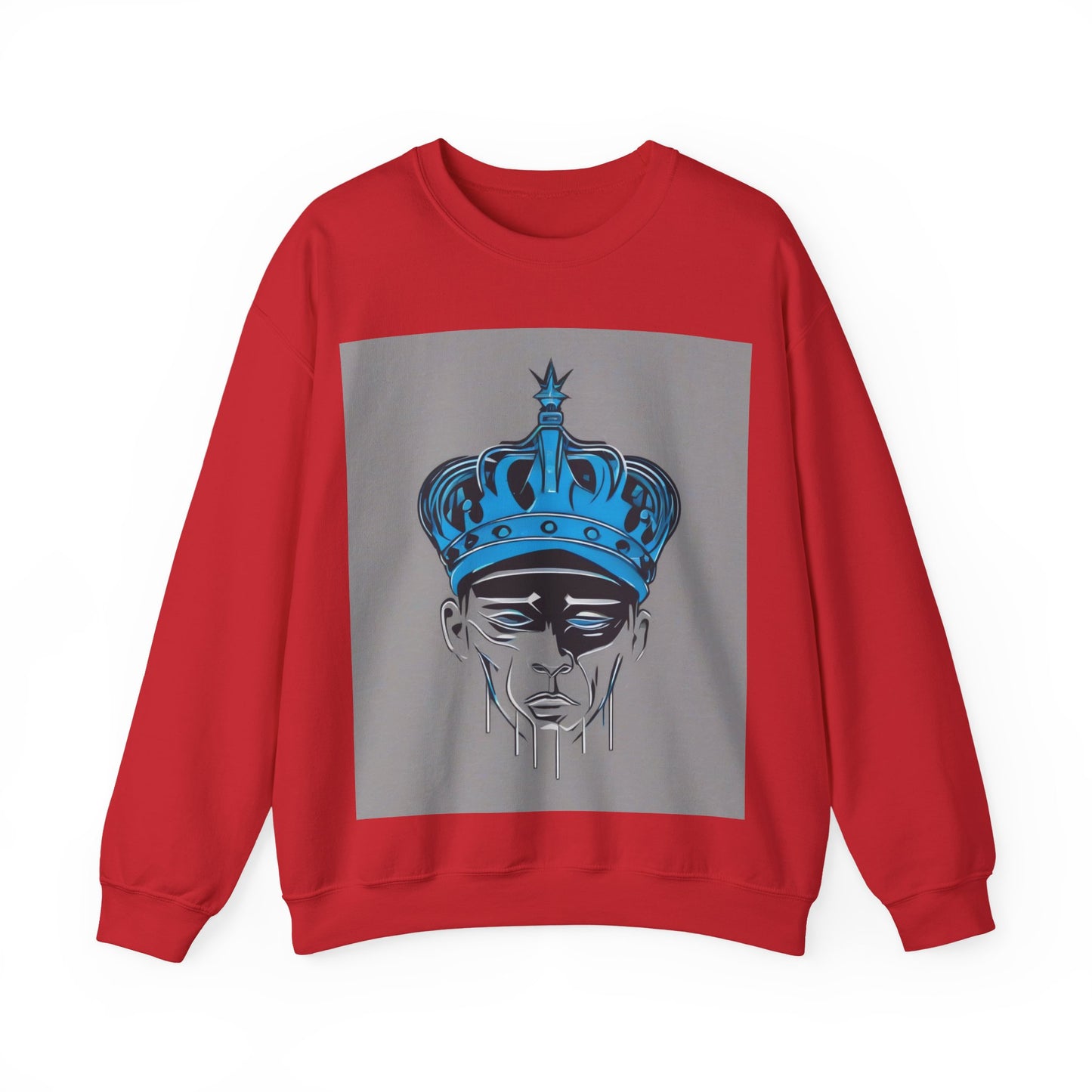 boostlete-am-crew-icon-crown-grainy-monoline-0022 — Unisex Heavy Blend Crewneck Sweatshirt (Gildan)