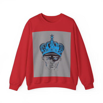 boostlete-am-crew-icon-crown-grainy-monoline-0022 — Unisex Heavy Blend Crewneck Sweatshirt (Gildan)