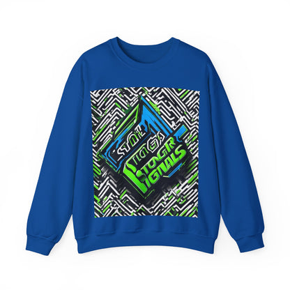 boostlete-am-crew-type-stronger-signals-diagonal-badge-1077 — Unisex Heavy Blend Crewneck (G18000)