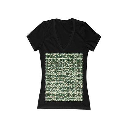 boostlete-iron-intent-pattern-plate-number-isometric-0099 — Women's Deep V-Neck Tee (B+C 6035)