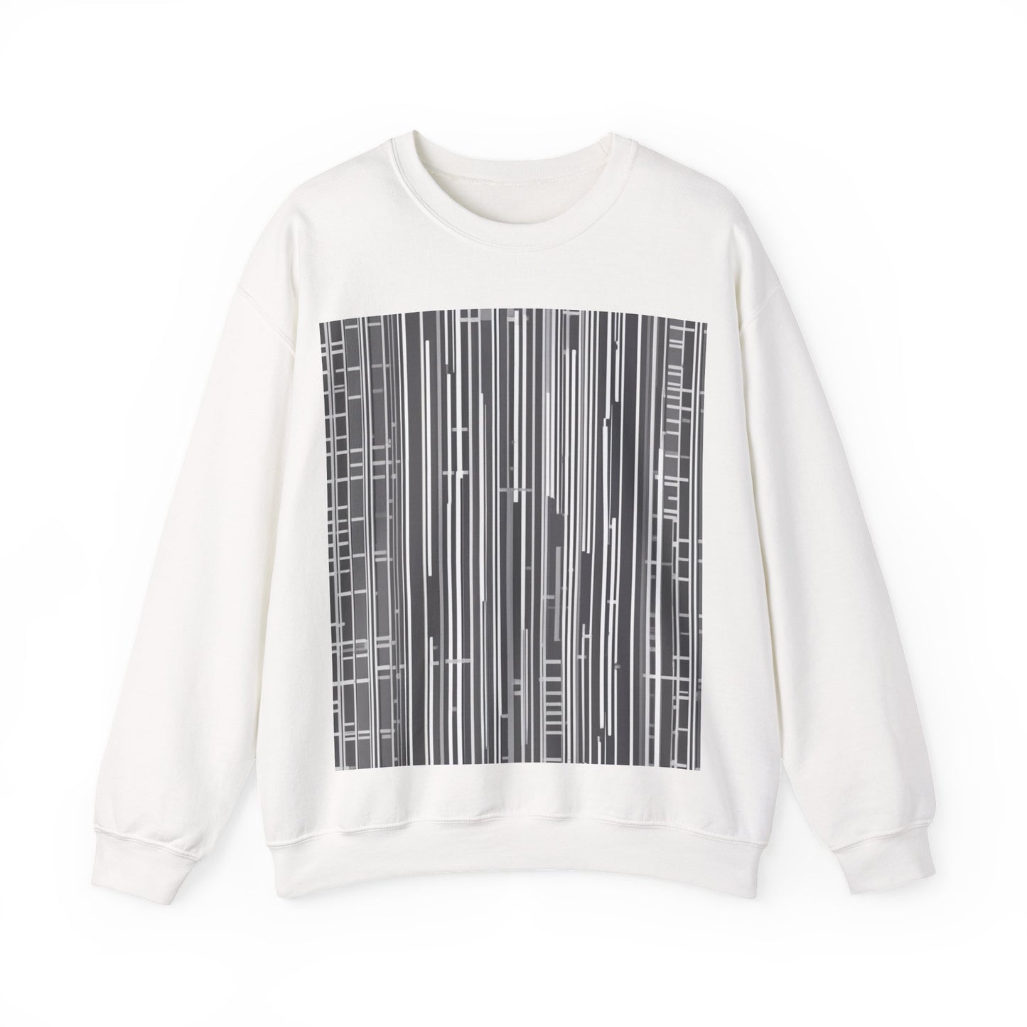 boostlete-boost-mode-pattern-barcode-blueprint-0463 — Unisex Heavy Blend Crewneck (G18000)