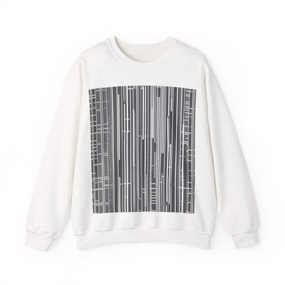 boostlete-boost-mode-pattern-barcode-blueprint-0463 — Unisex Heavy Blend Crewneck (G18000)