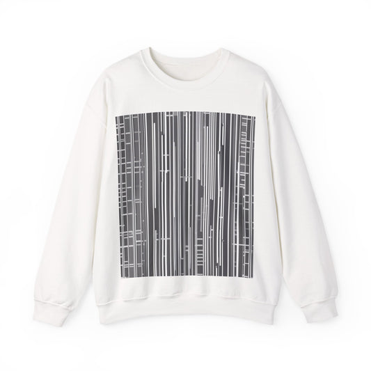 boostlete-boost-mode-pattern-barcode-blueprint-0463 — Unisex Heavy Blend Crewneck (G18000)