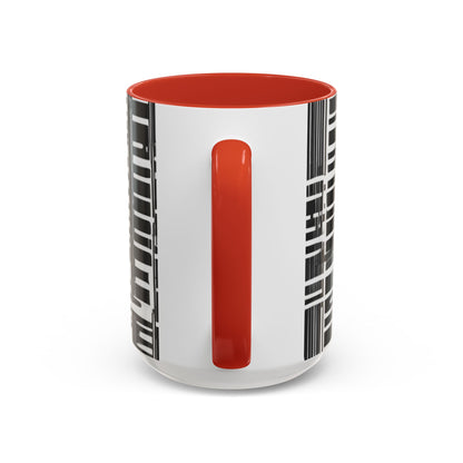 boostlete-iron-intent-pattern-barcode-line-art-0599 — Accent Mug 11/15oz
