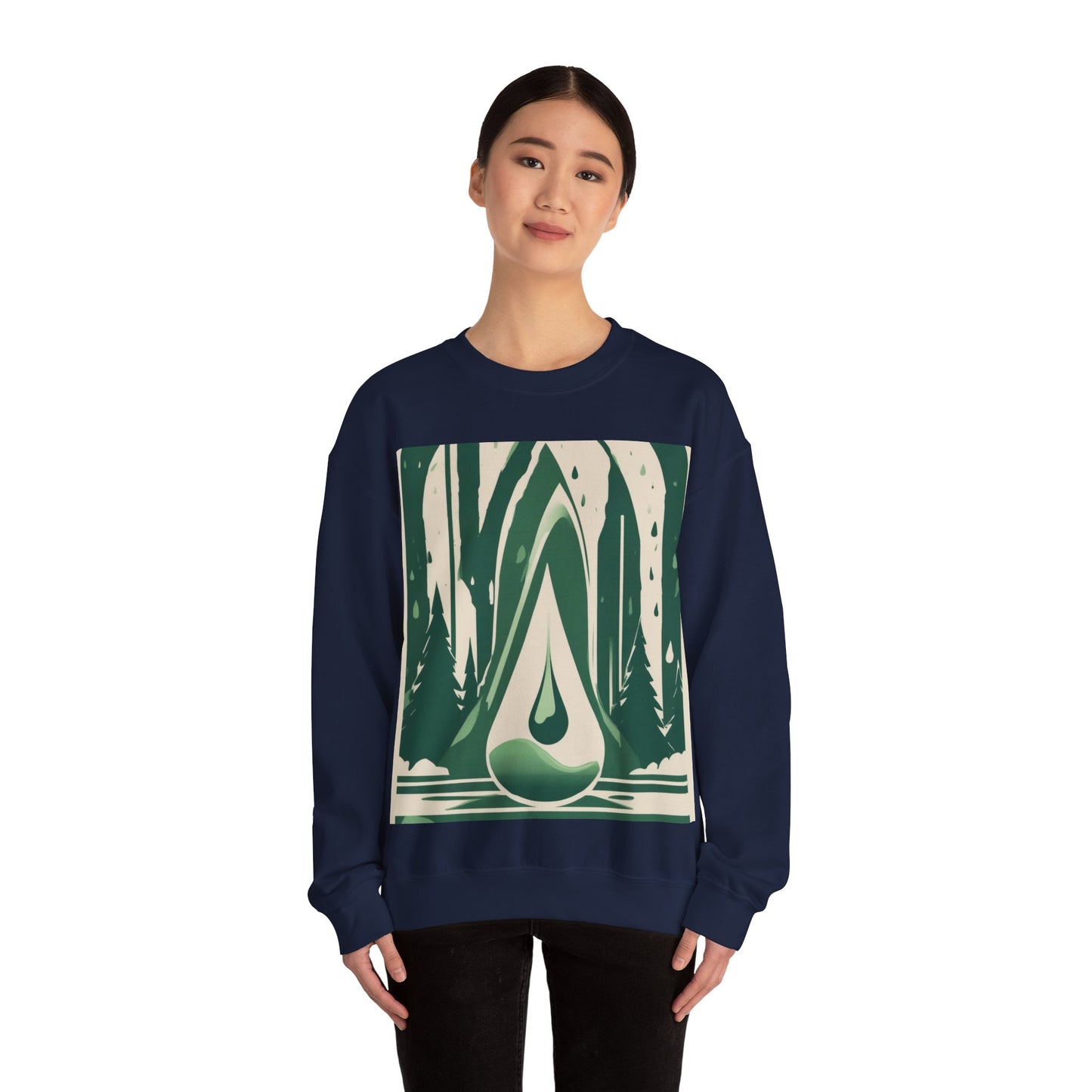 boostlete-quiet-power-icon-water-glitch-retro-0186 — Unisex Heavy Blend Crewneck (G18000)