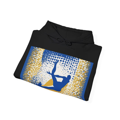 boostlete-field-day-icon-swimmer-halftone-paper-0246 — Unisex Heavy Blend Hooded Sweatshirt (Gildan)