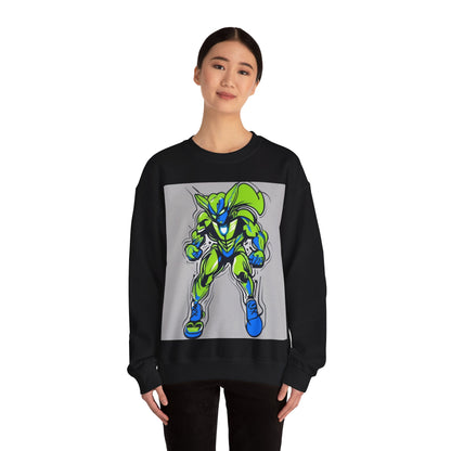 boostlete-quiet-power-type-boost-mode-on-outline-over-solid-modern-0741 — Unisex Heavy Blend Crewneck (G18000)