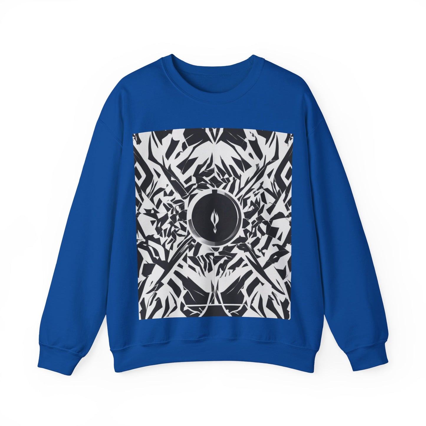 boostlete-am-crew-icon-flame-matte-geometric-0286 — Unisex Heavy Blend Crewneck Sweatshirt (Gildan)
