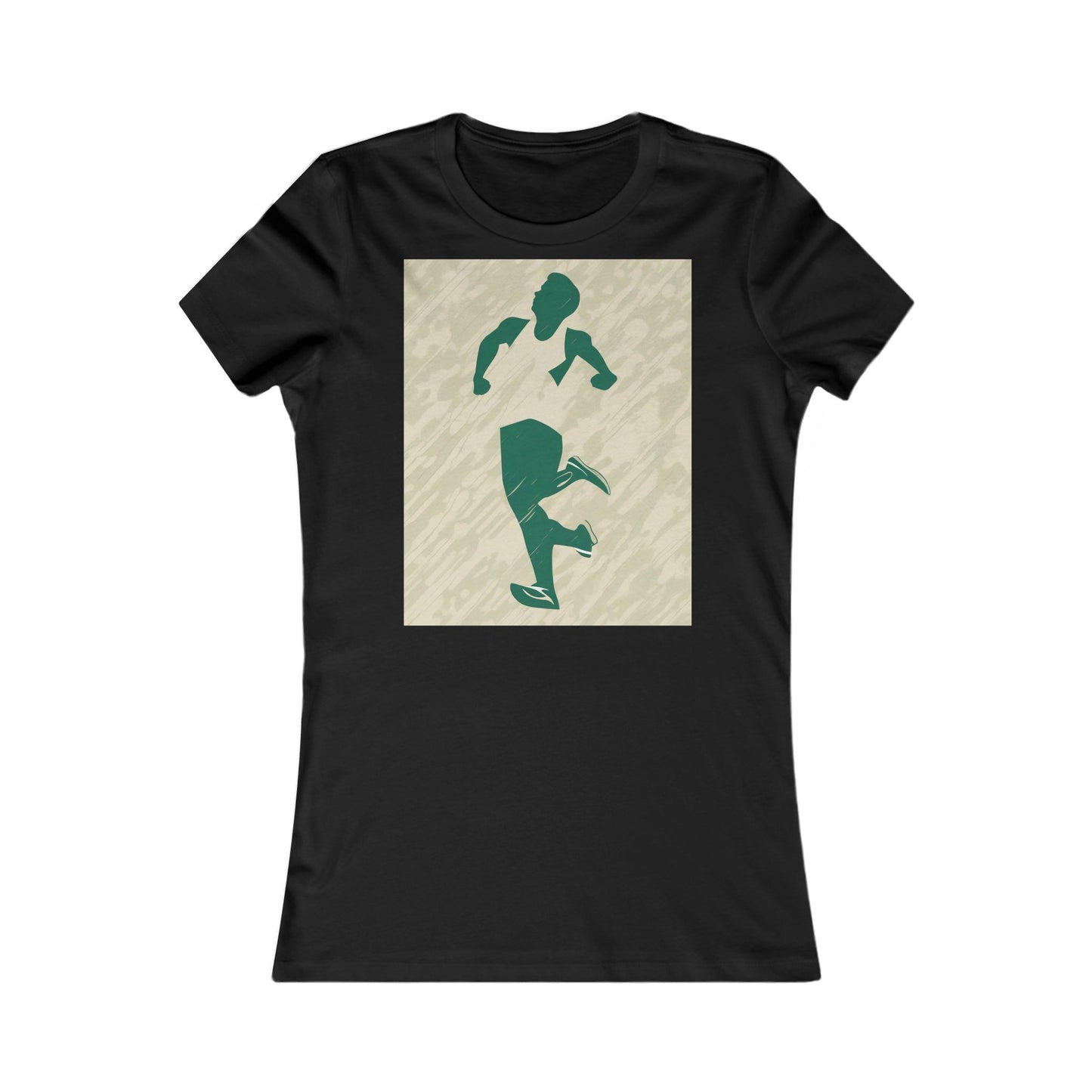 boostlete-am-crew-icon-runner-grainy-blueprint-0134 — Women's Favorite Tee (B+C 6004)
