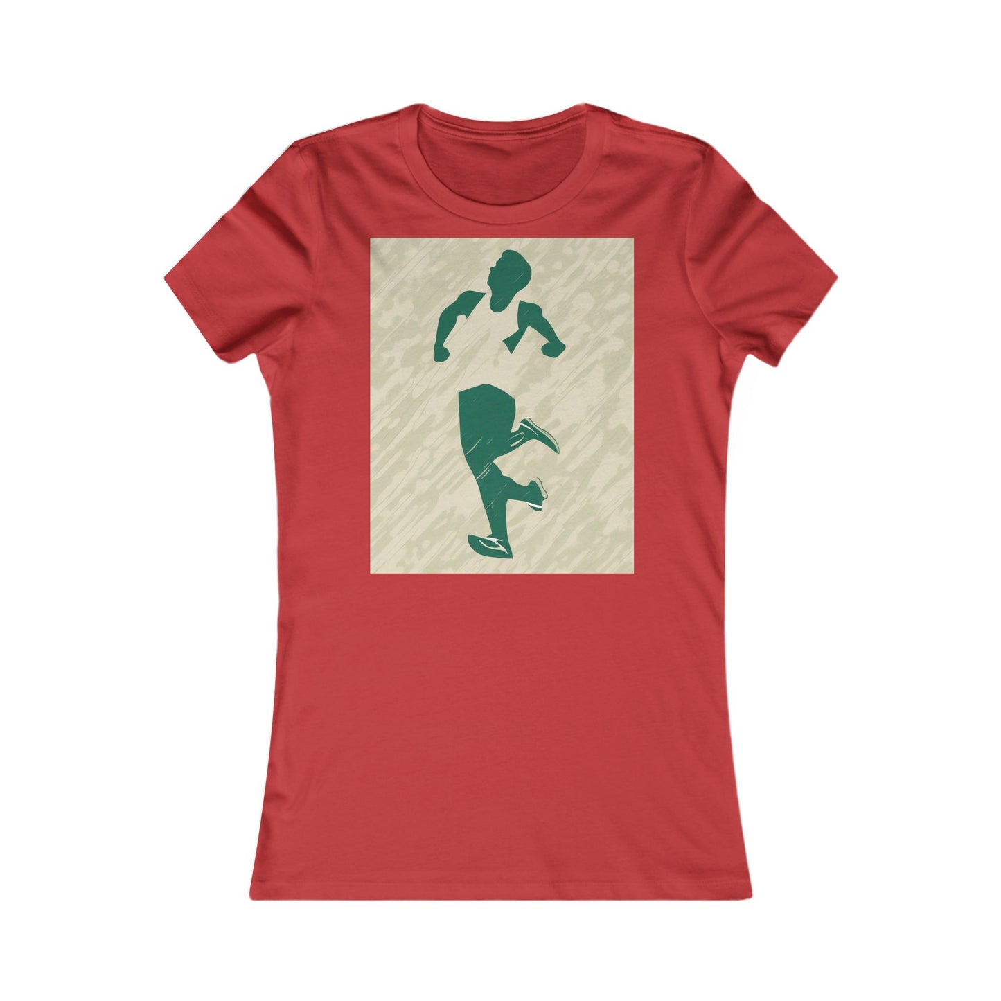 boostlete-am-crew-icon-runner-grainy-blueprint-0134 — Women's Favorite Tee (B+C 6004)