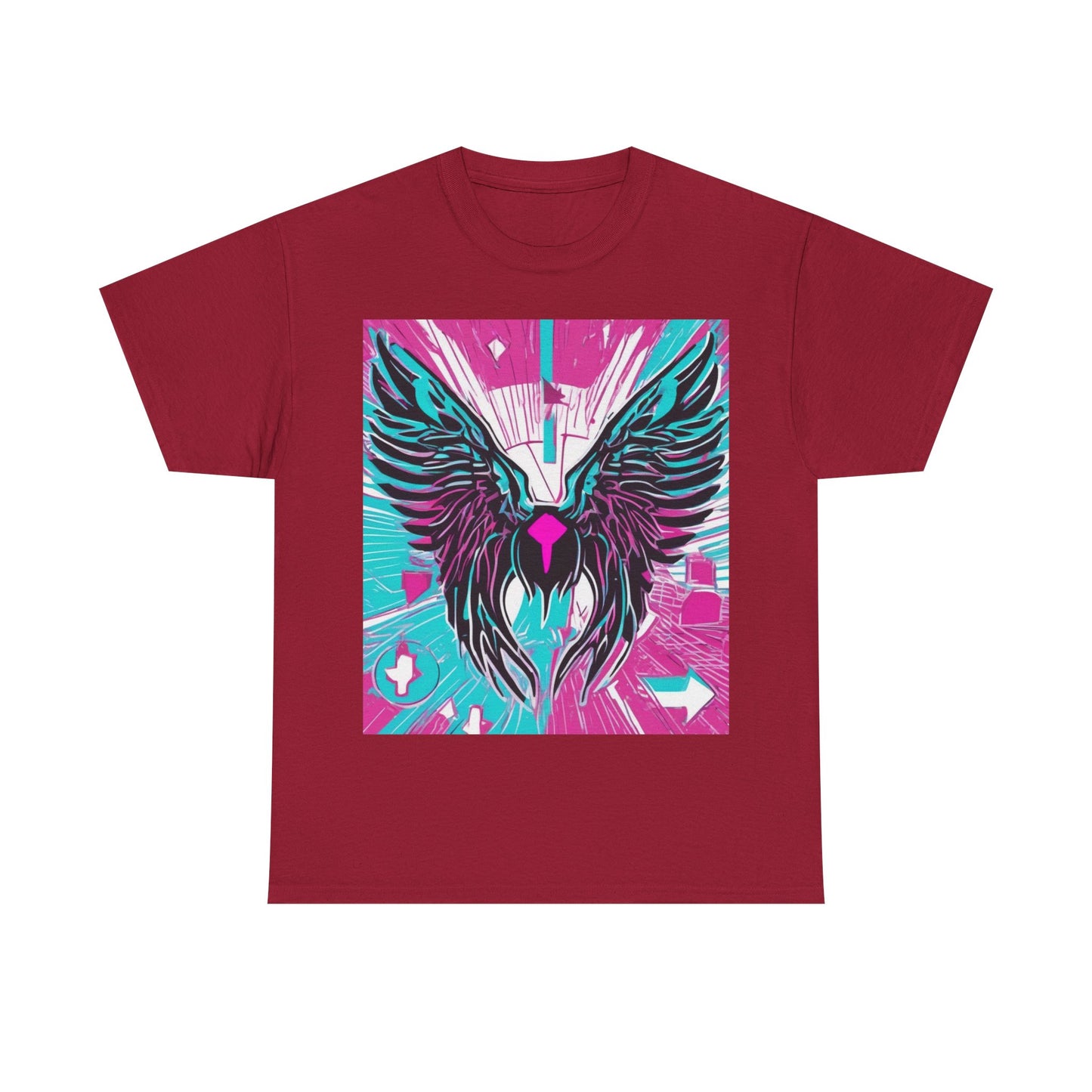 boostlete-am-crew-icon-wings-outline-line-art-0282 — Unisex Heavy Cotton Tee (Gildan 5000)