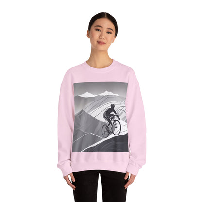 boostlete-recovery-progress-scene-cyclist-motion-vector-0808 — Unisex Heavy Blend Crewneck (G18000)
