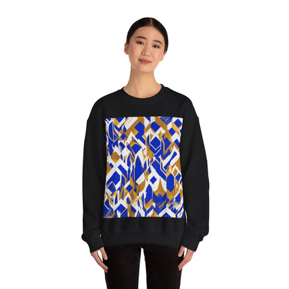 boostlete-field-day-icon-flame-glitch-geometric-0090 — Unisex Heavy Blend Crewneck Sweatshirt (Gildan)