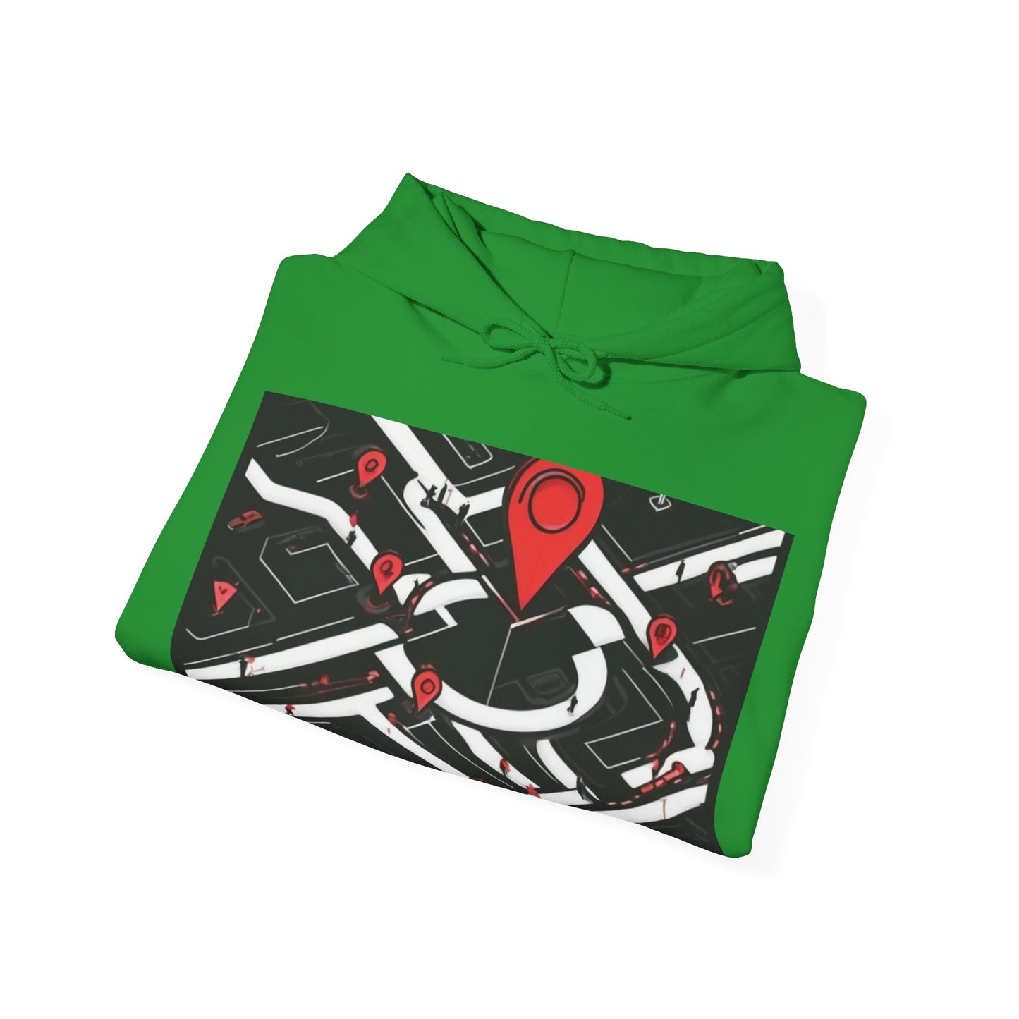 boostlete-am-crew-icon-map-matte-isometric-0094 — Unisex Heavy Blend Hooded Sweatshirt (Gildan)