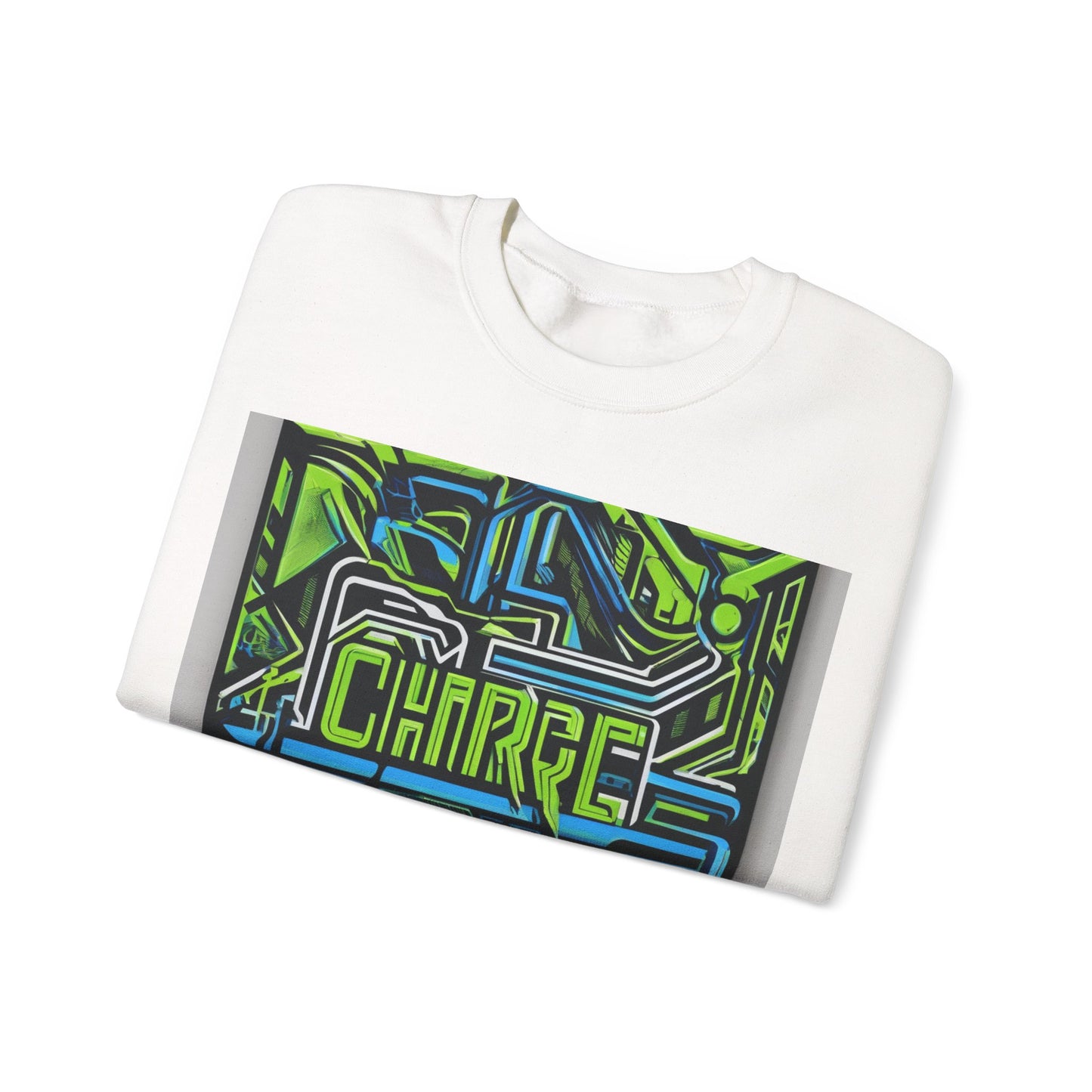 boostlete-pr-season-type-charge-train-recover-outline-over-solid-geometric-0129 — Unisex Heavy Blend Crewneck Sweatshirt (Gildan)