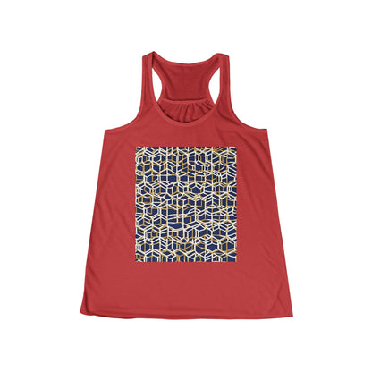 boostlete-am-crew-pattern-hex-industrial-0131 — Women's Flowy Racerback Tank (B+C 8800)