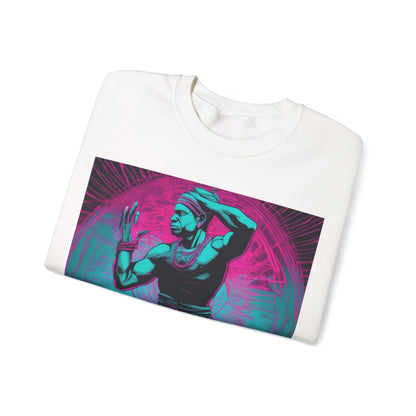 boostlete-rise-grind-scene-yogi-motion-line-art-0240 — Unisex Heavy Blend Crewneck Sweatshirt (Gildan)