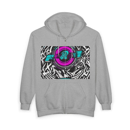 boostlete-boost-mode-type-again-badge-monoline-0293 — Unisex Heavy Blend Full-Zip Hooded Sweatshirt