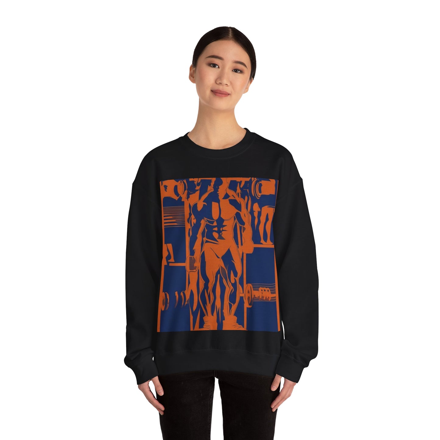 boostlete-rise-grind-scene-deadlift-3d-paper-0812 — Unisex Heavy Blend Crewneck (G18000)