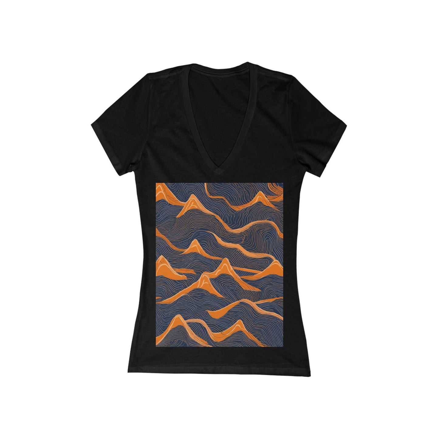 boostlete-boost-mode-pattern-topographic-engraved-0035 — Women's Deep V-Neck Tee (B+C 6035)