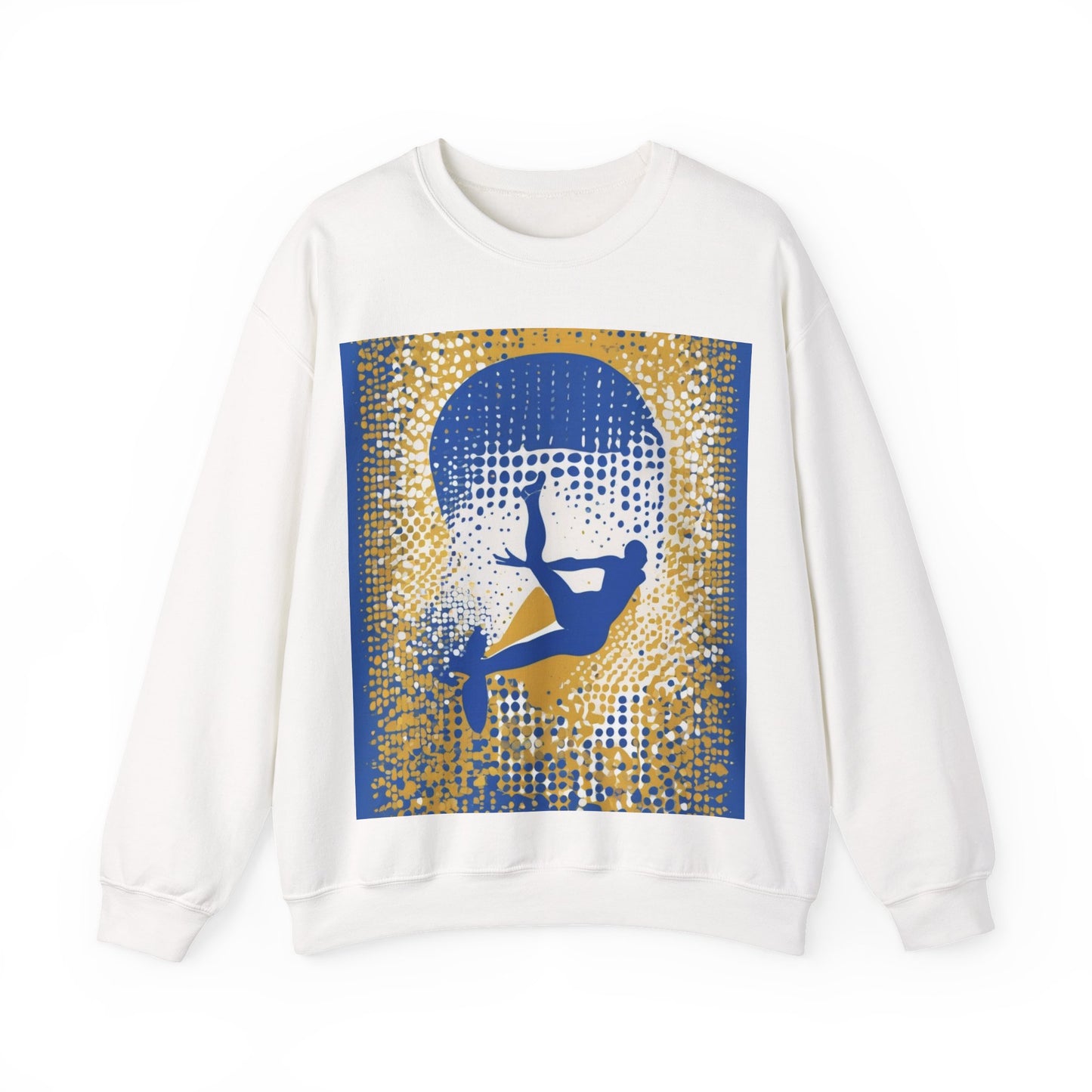 boostlete-field-day-icon-swimmer-halftone-paper-0246 — Unisex Heavy Blend Crewneck Sweatshirt (Gildan)
