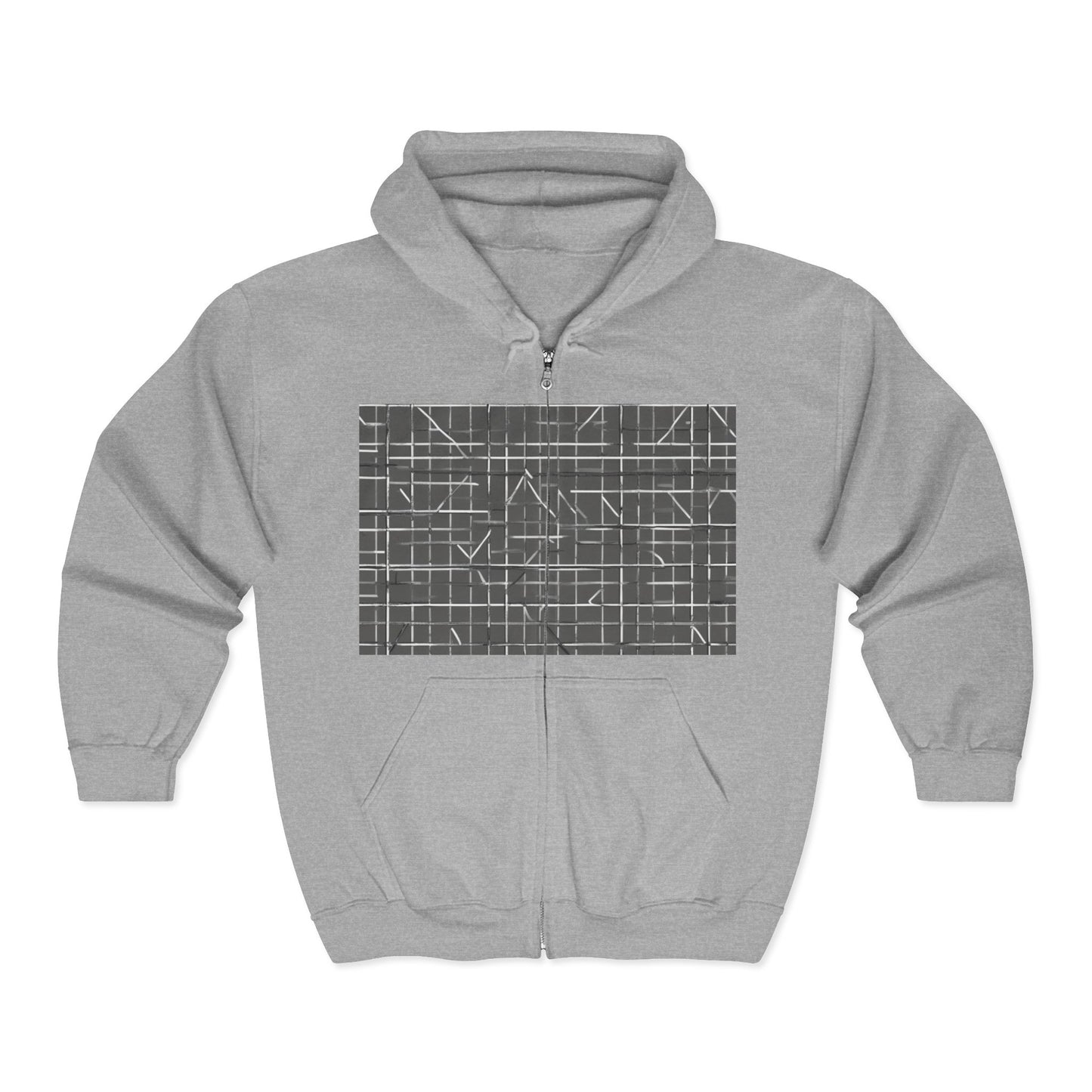 boostlete-rise-grind-pattern-plate-number-monoline-0291 — Unisex Heavy Blend Full-Zip Hooded Sweatshirt