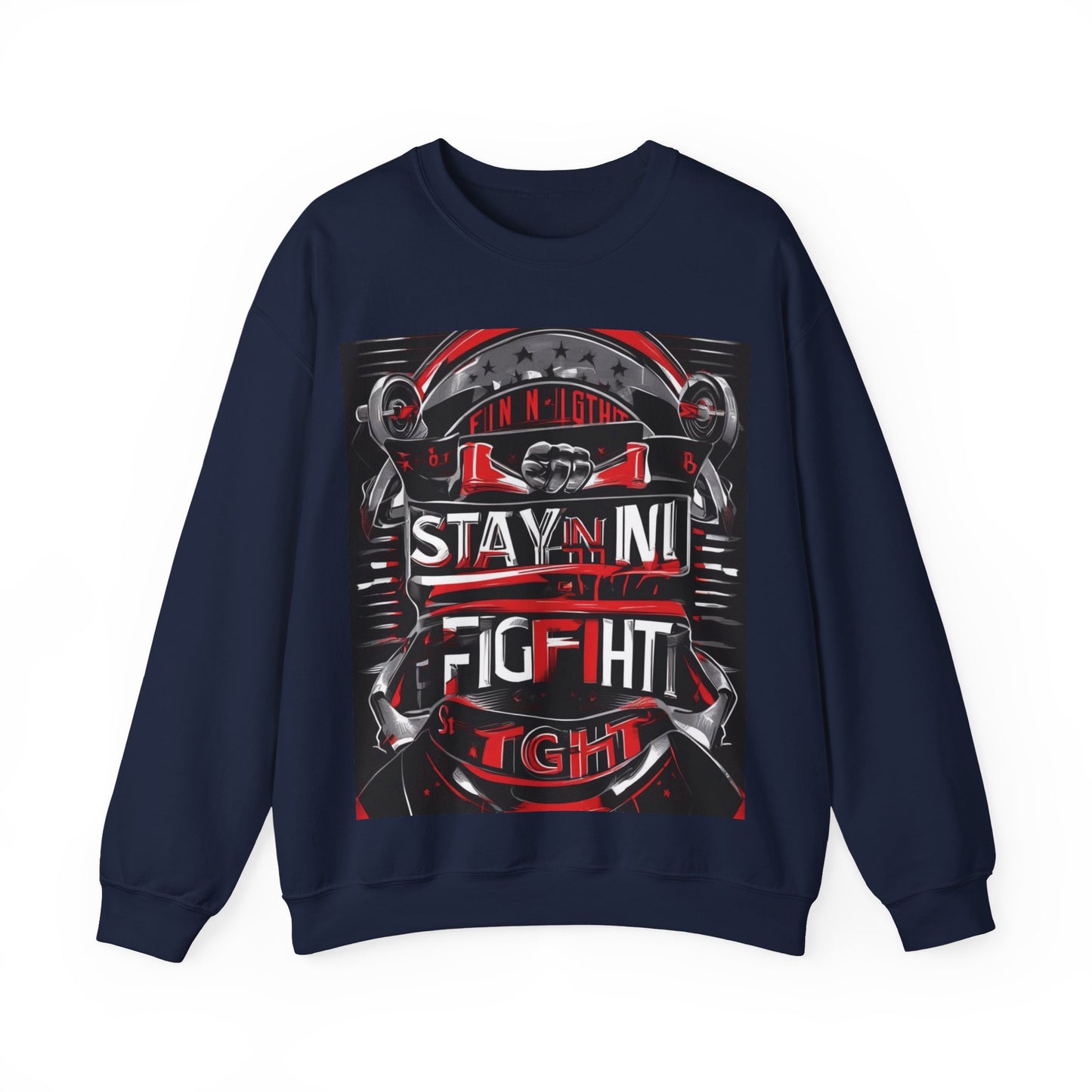 boostlete-rise-grind-type-stay-in-the-fight-banner-retro-1441 — Unisex Heavy Blend Crewneck (G18000)