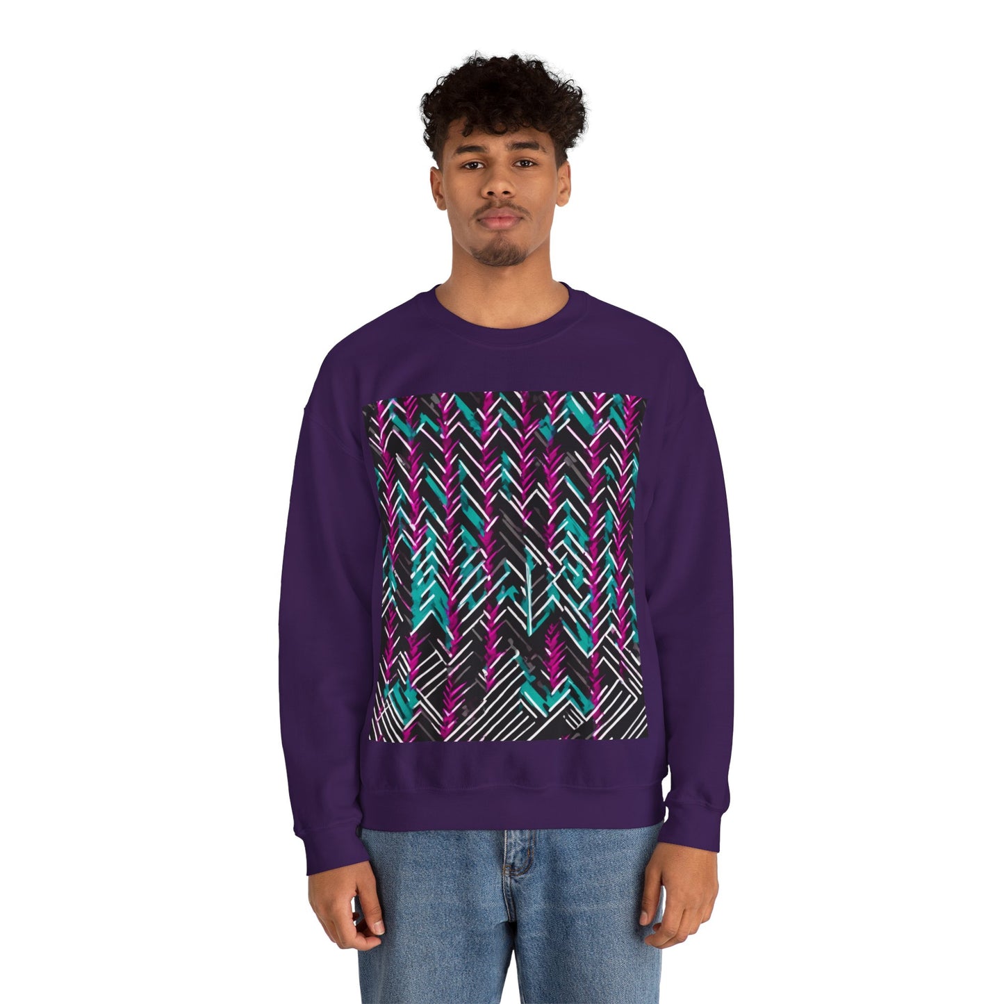 boostlete-recovery-progress-pattern-chevron-retro-0243 — Unisex Heavy Blend Crewneck (G18000)