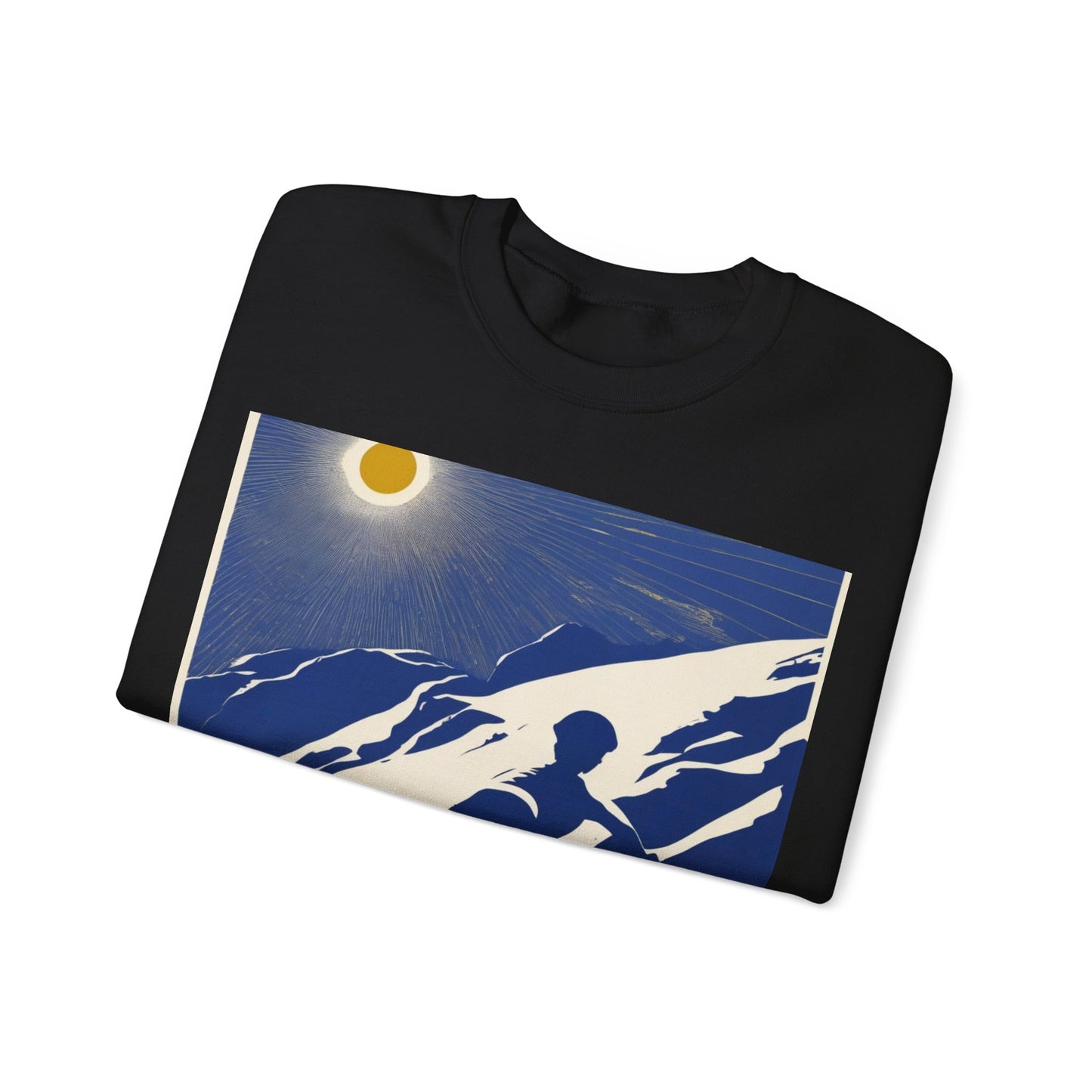 boostlete-am-crew-scene-cyclist-offset-bold-0008 — Unisex Heavy Blend Crewneck Sweatshirt (Gildan)