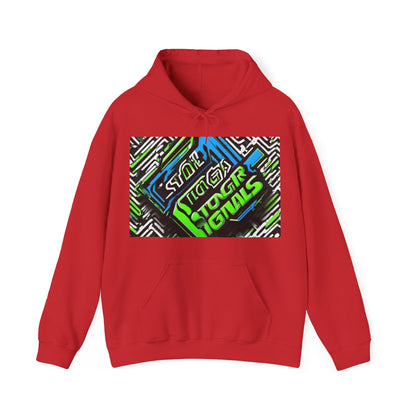 boostlete-am-crew-type-stronger-signals-diagonal-badge-1077 — Unisex Heavy Blend Hoodie (G18500)