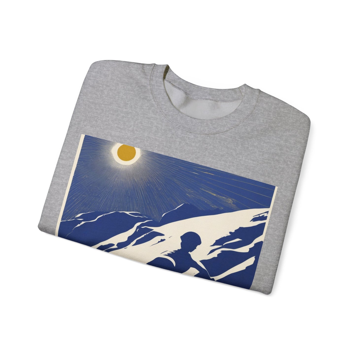 boostlete-am-crew-scene-cyclist-offset-bold-0008 — Unisex Heavy Blend Crewneck Sweatshirt (Gildan)