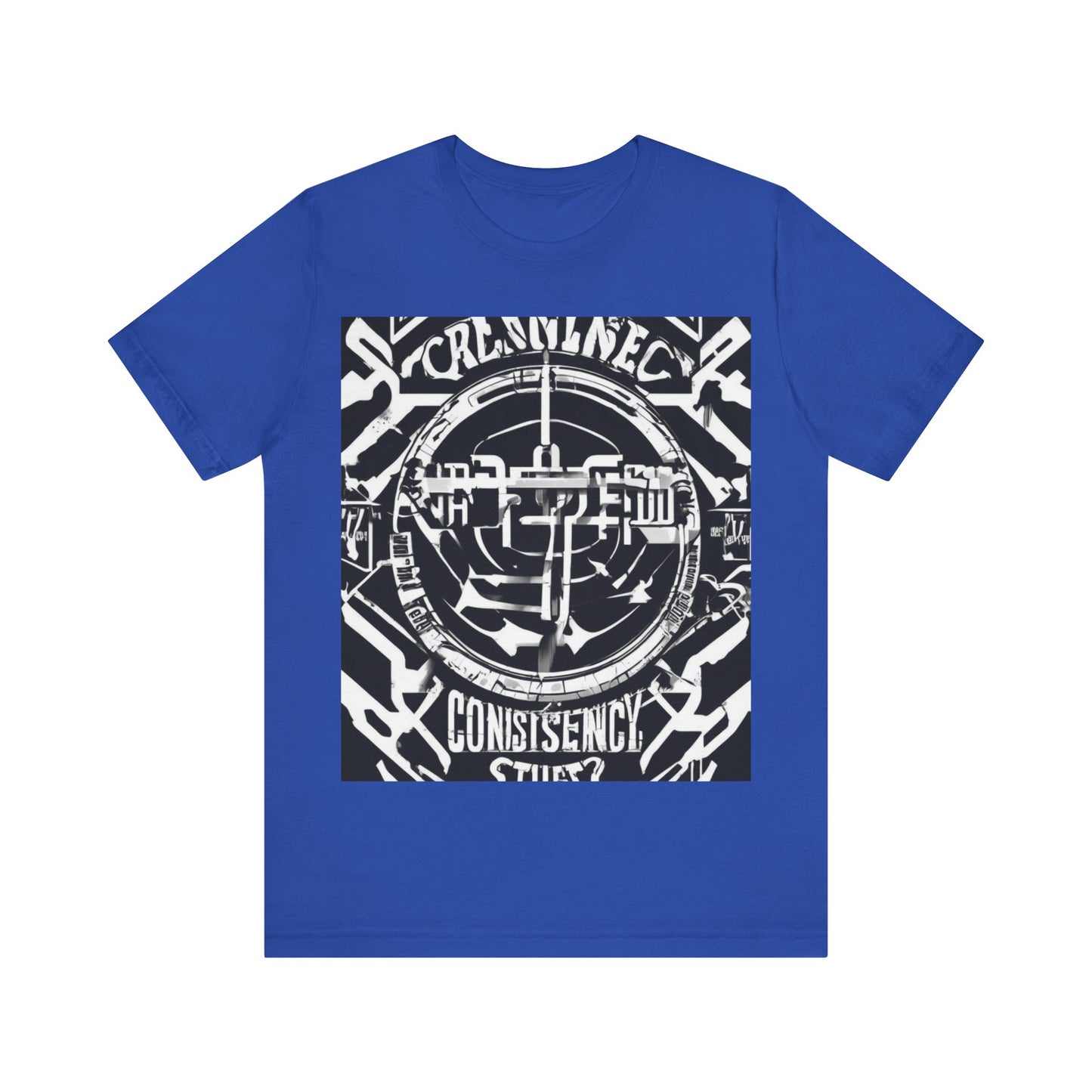 boostlete-am-crew-type-consistency-is-the-flex-centered-industrial-0137 — Unisex Jersey Short Sleeve (B+C 3001)