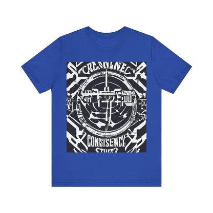 boostlete-am-crew-type-consistency-is-the-flex-centered-industrial-0137 — Unisex Jersey Short Sleeve (B+C 3001)