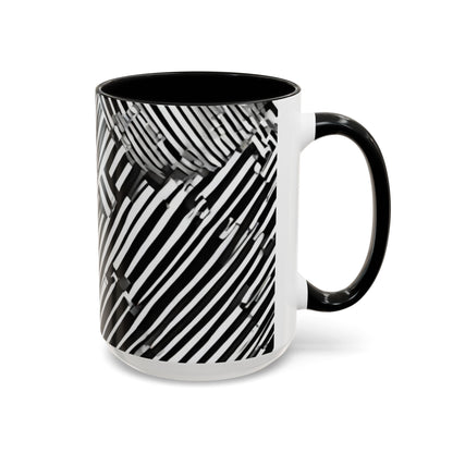 boostlete-mile-by-mile-pattern-barcode-monoline-0059 — Accent Mug 11oz/15oz