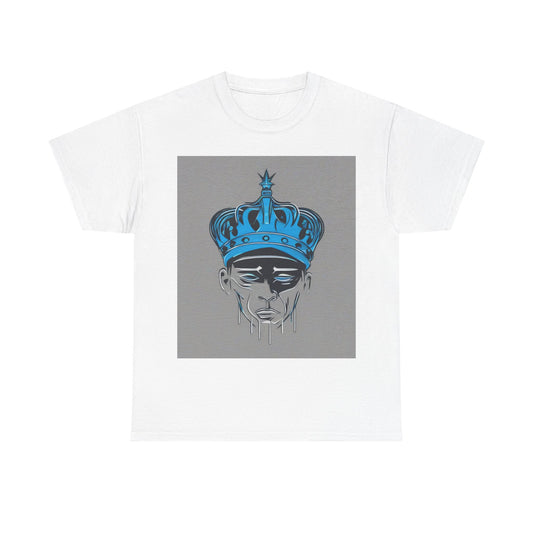 boostlete-am-crew-icon-crown-grainy-monoline-0022 — Unisex Heavy Cotton Tee (Gildan 5000)