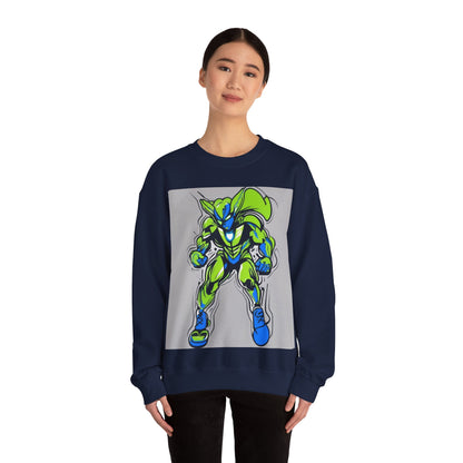 boostlete-quiet-power-type-boost-mode-on-outline-over-solid-modern-0741 — Unisex Heavy Blend Crewneck (G18000)