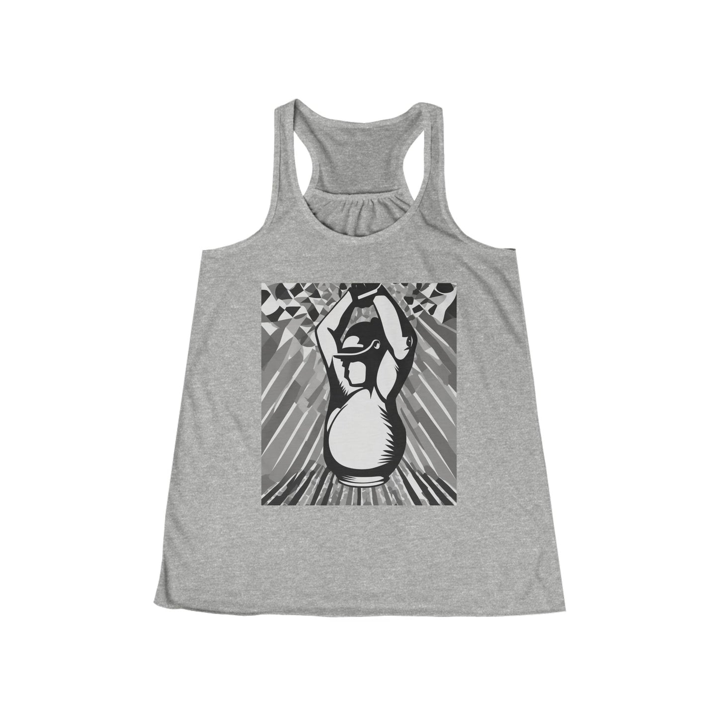 boostlete-iron-intent-scene-kettlebell-grainy-modern-0276 — Women's Flowy Racerback Tank (B+C 8800)