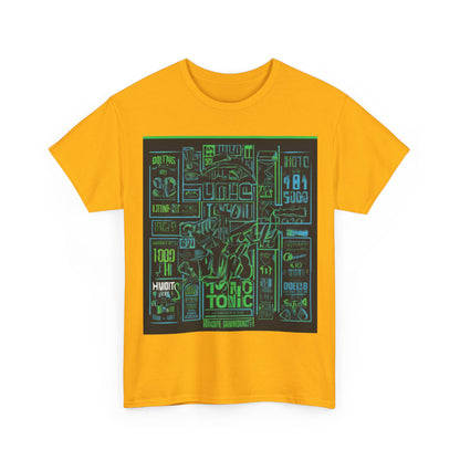 boostlete-field-day-type-gym-tonic-h2o-outline-over-solid-geometric-0249 — Unisex Heavy Cotton Tee (Gildan 5000)