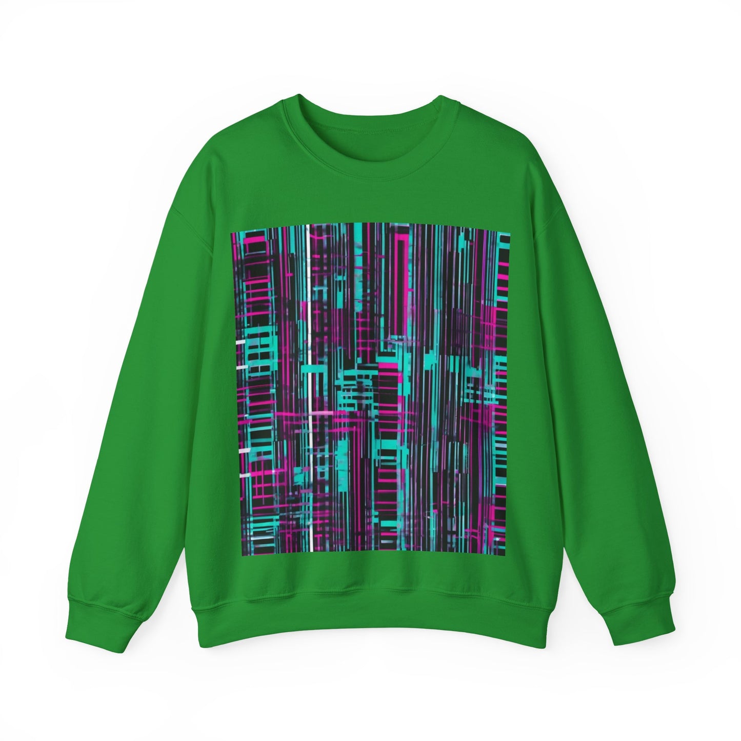 boostlete-field-day-pattern-barcode-retro-0275 — Unisex Heavy Blend Crewneck Sweatshirt (Gildan)