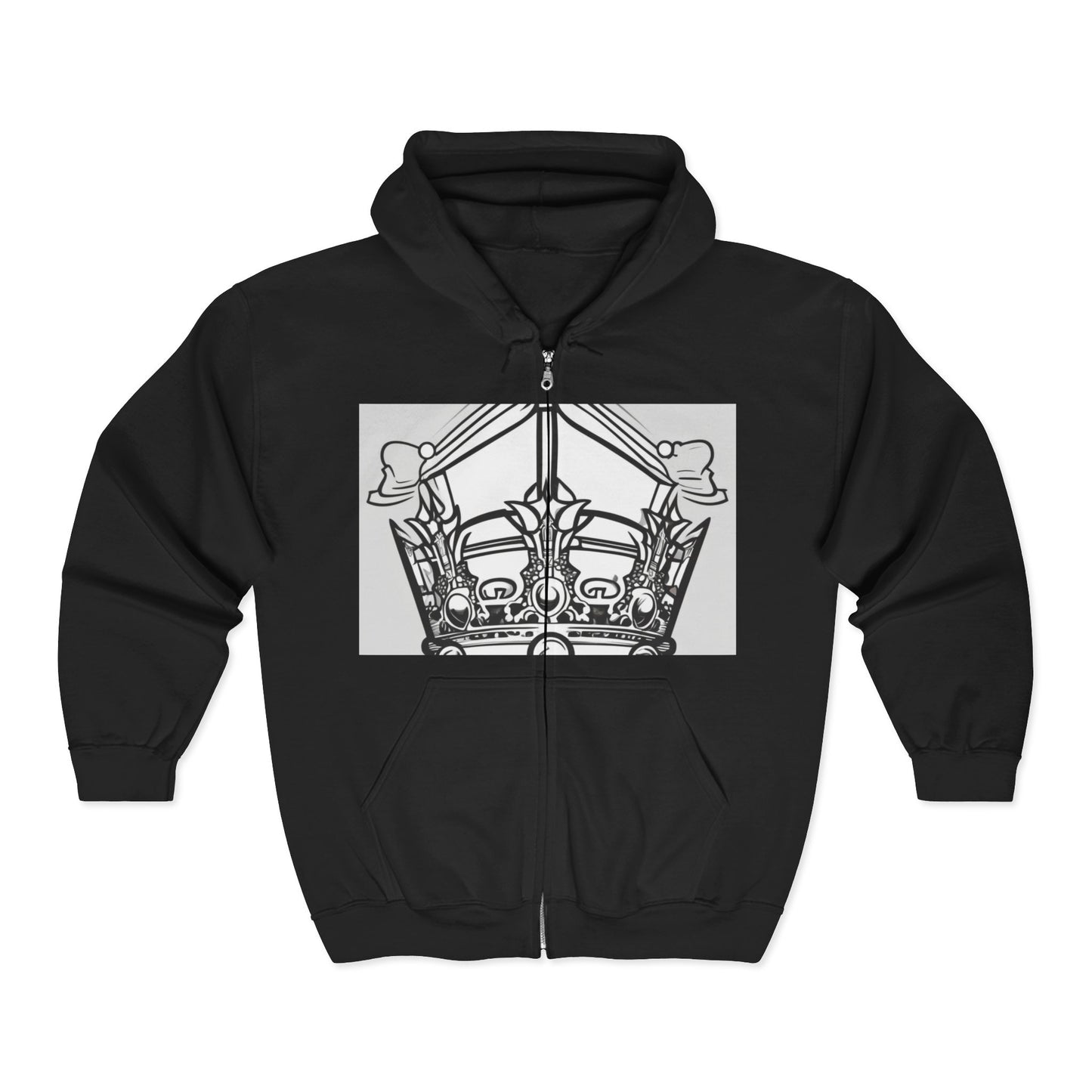 boostlete-quiet-power-icon-crown-outline-badge-0130 — Unisex Heavy Blend Full-Zip Hooded Sweatshirt